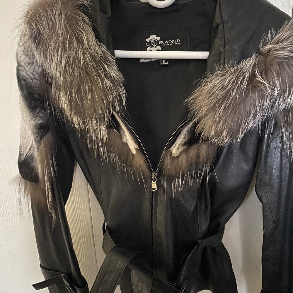 Chinchilla and fox leather jacket